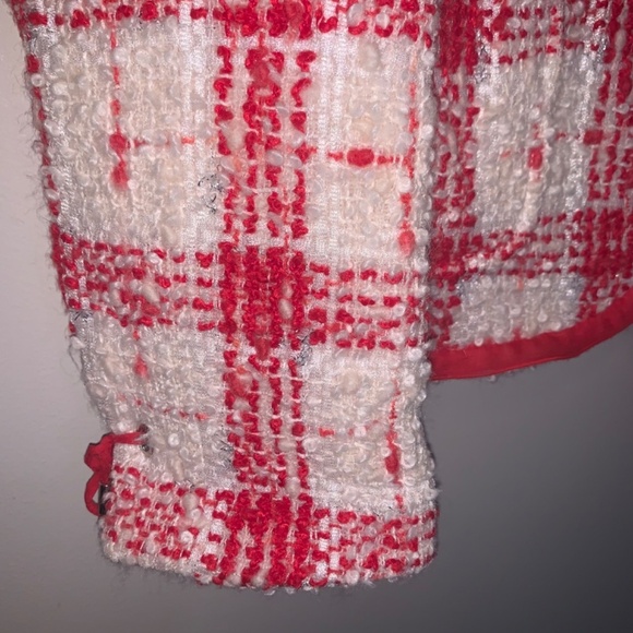 Hauber Red White Tweed Metallic Blazer Alpaca Wool Blend 8 - Picture 9 of 13